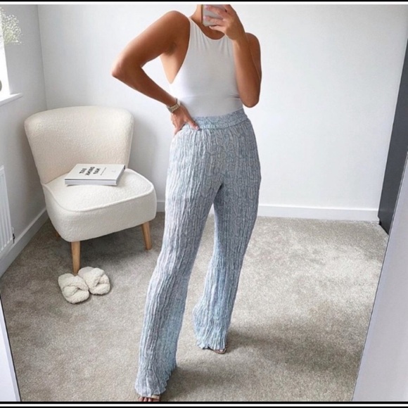 Zara Pants - Zara wrinkle blue pants